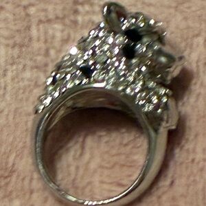 Sparkling Silver and Black Women's Ring